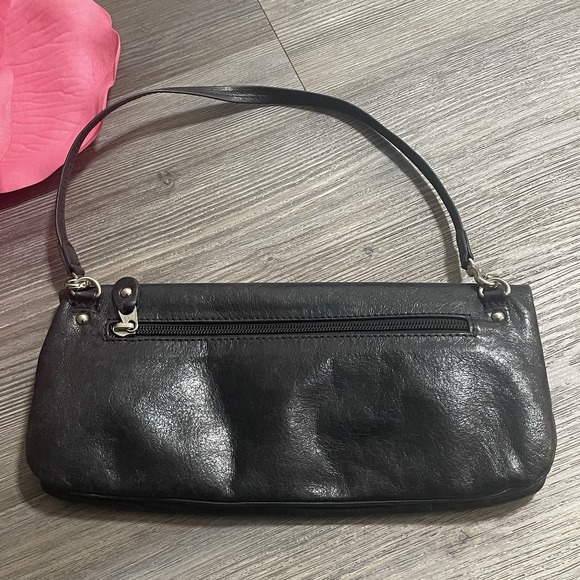 TANO Black Convertible Fold Over Clutch Wristlet Shoulder Bag - Picture 3 of 14